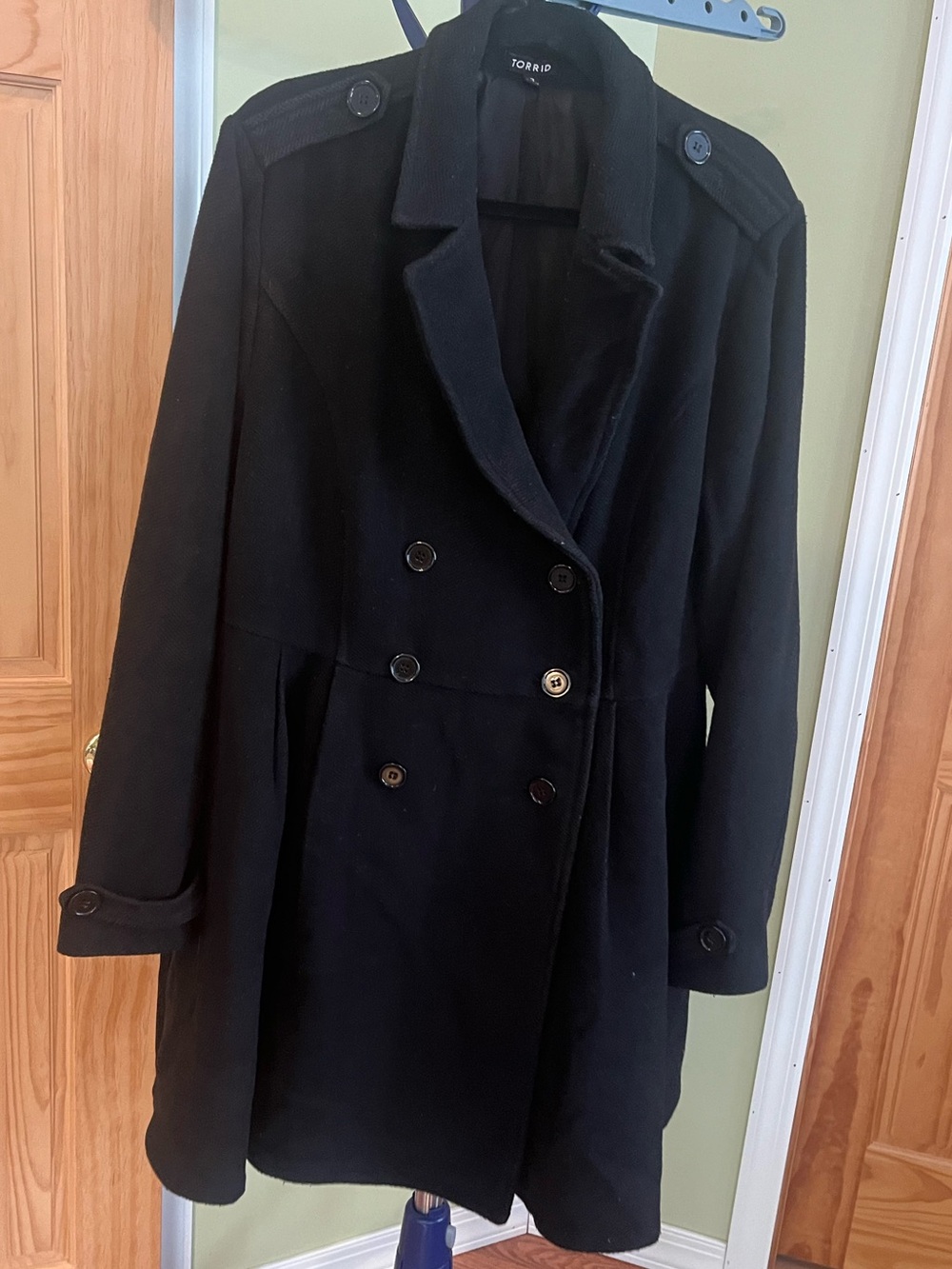 torrid Black Double-Breasted Trench Coat (size 3)